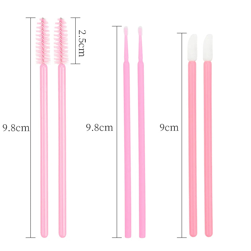 200 Pcs Disposable Crystal Makeup Brushes Tool Set Eyelash Lip Microbrush Mascara Wands Applicator Swab Eyelash Extension Tools