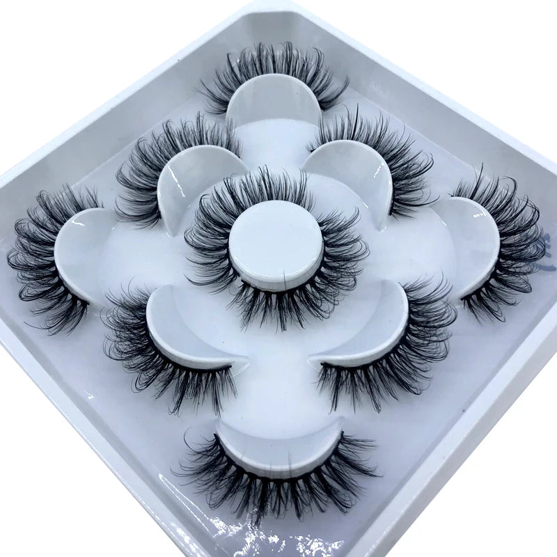 HBZGTLAD New 5 pairs 8-25mm natural 3D false eyelashes fake lashes makeup kit Mink Lashes extension mink eyelashes maquiagem