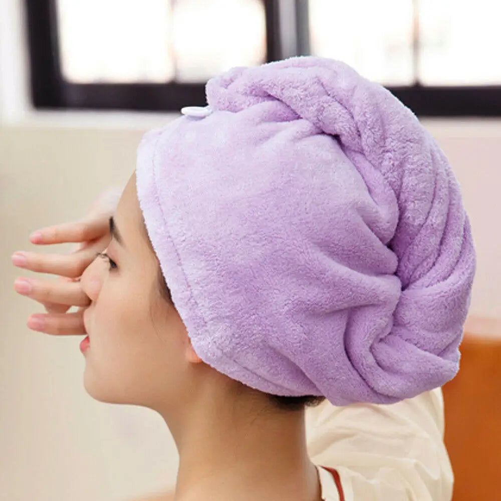 Microfibre Super absorbent Hair Fast Drying Dryer Turban Dry Towel Bath Wrap Hat Quick Cap Bathroom Tools