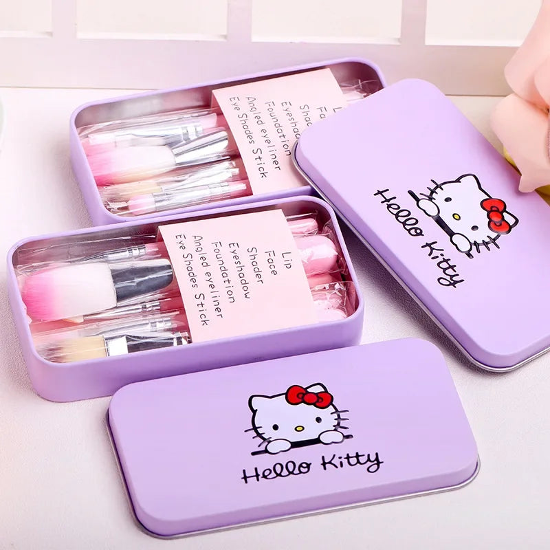 Hello Kitty Sanrio Makeup Brush Set Cartoon Anime Hellos Kittys Women Beauty Tools Girls Accessories Girls Gift Box