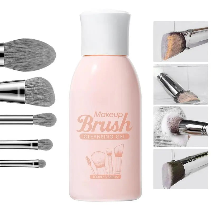 Makeup Brush Cleaner Solution Makeup Brush Shampoo Puff Cleaning Solution Remover Quickly Liquid Makeup Brush Cleaner 100ml