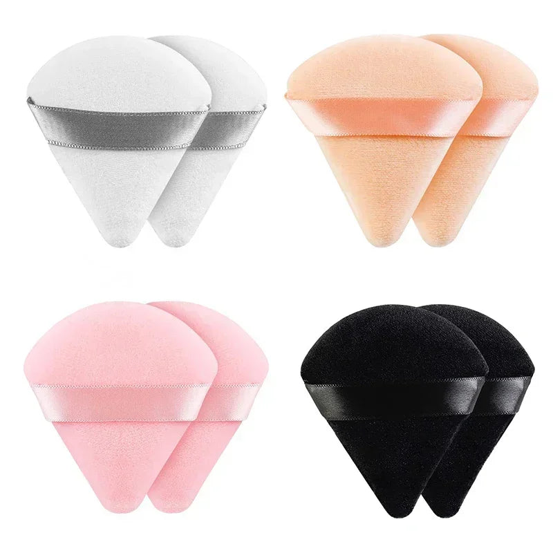 2Pcs Triangle Powder Puff Face Makeup Sponge Soft Velvet Cosmetic Puff Blender Beauty Foundation Sponge Make Up Accessories