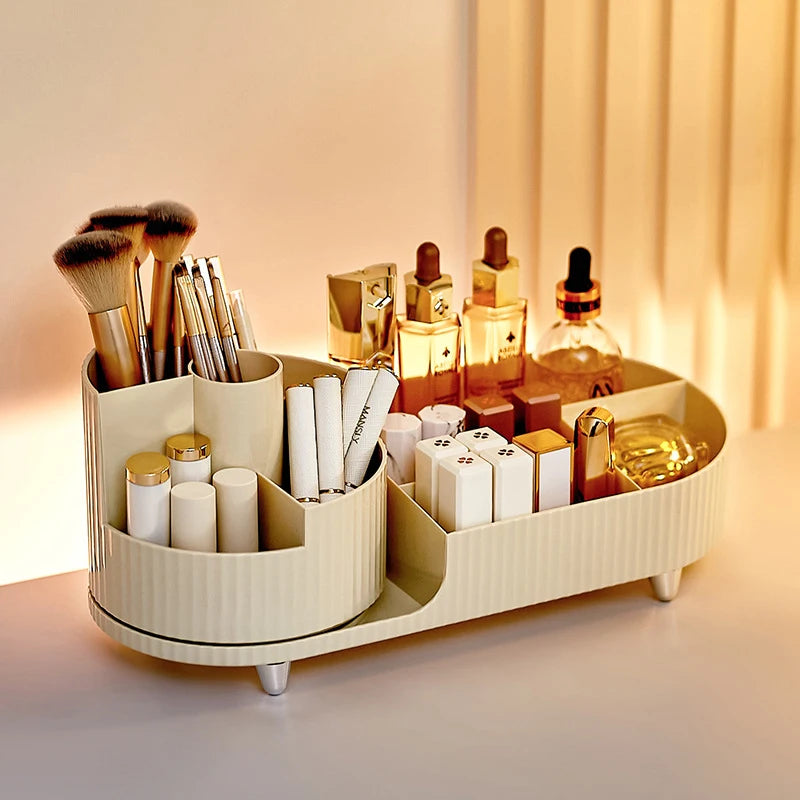 360° Rotating Makeup Luxury Brush Holder Cosmet Storag Box Makeup Organiser Lipsticks Make Up Container Vanity Organizer Box