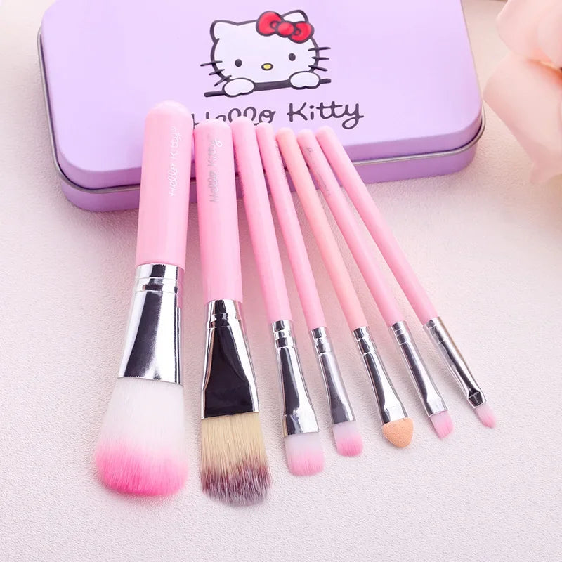 Hello Kitty Sanrio Makeup Brush Set Cartoon Anime Hellos Kittys Women Beauty Tools Girls Accessories Girls Gift Box