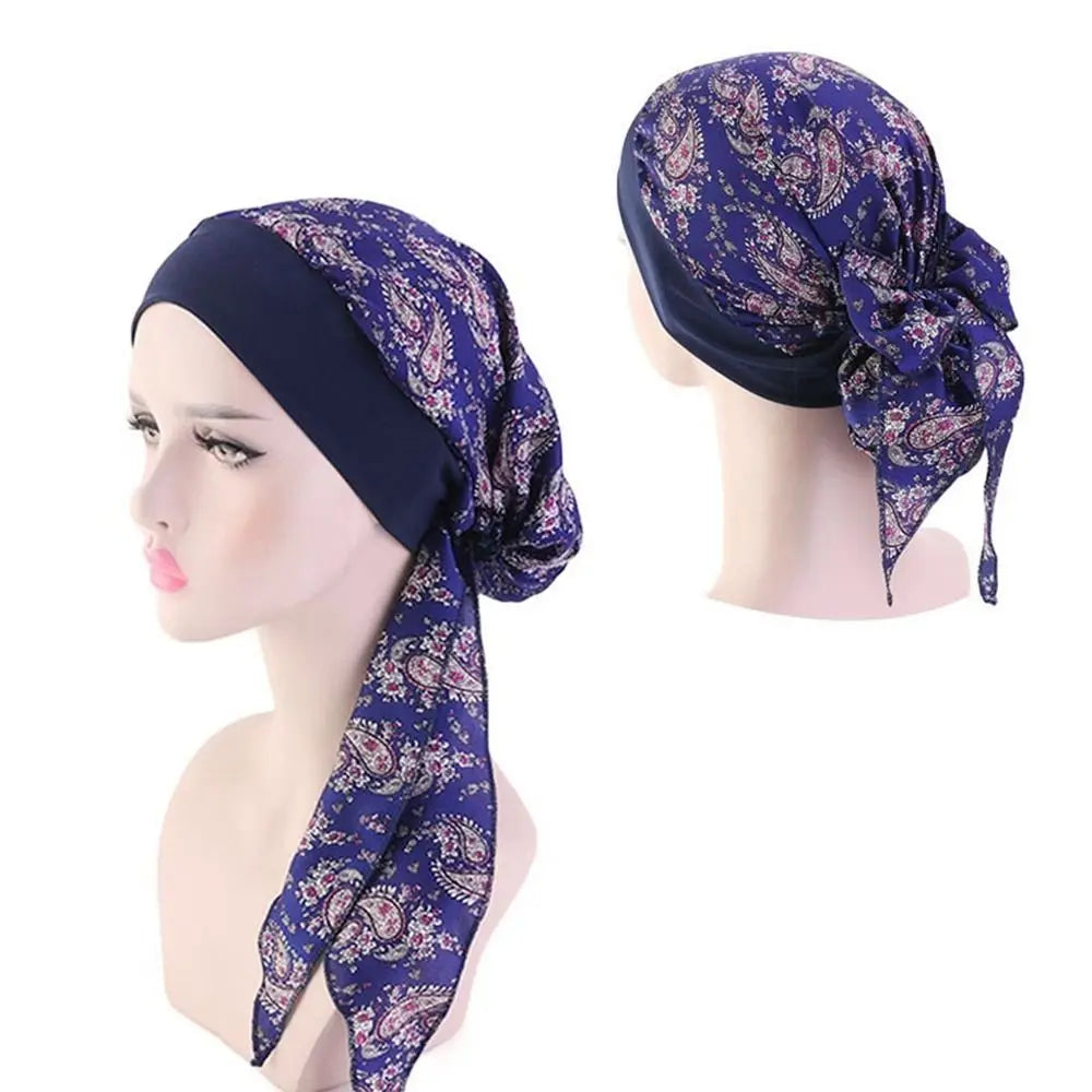 For Women Satin Silk Sleep Cap Hijab Scarf Headband Women Hat Turban Cap Silky Bonnet Head Scarf Elastic Hair Band