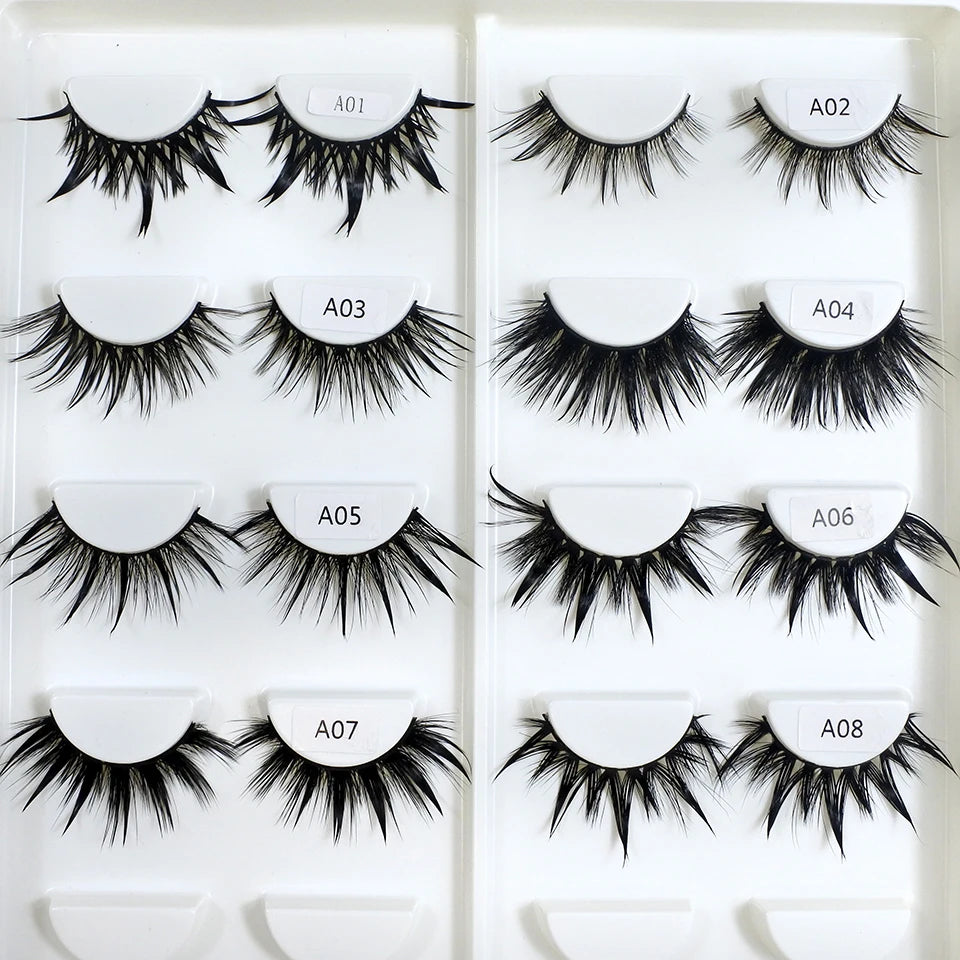 RED SIREN Eyelashes New Design Wet Manga Lashes Korean Makup Fashion Long Thick Natural Fake Eyelashes