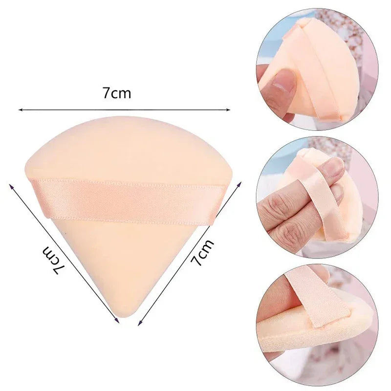 2Pcs Triangle Powder Puff Face Makeup Sponge Soft Velvet Cosmetic Puff Blender Beauty Foundation Sponge Make Up Accessories