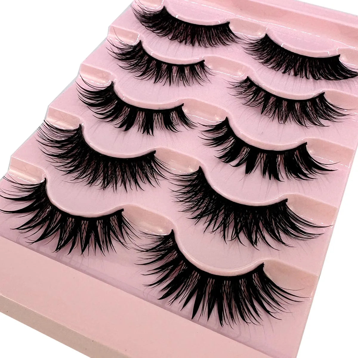 NEW 5 Pairs Lashes Manga Lashes Wispy False Eyelash Thai Makeup Fake Eyelashes Soft Natural  Wet Look Eyelashes Extension