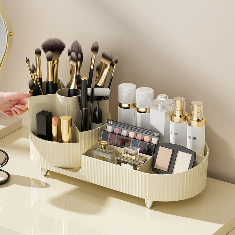 360° Rotating Makeup Luxury Brush Holder Cosmet Storag Box Makeup Organiser Lipsticks Make Up Container Vanity Organizer Box