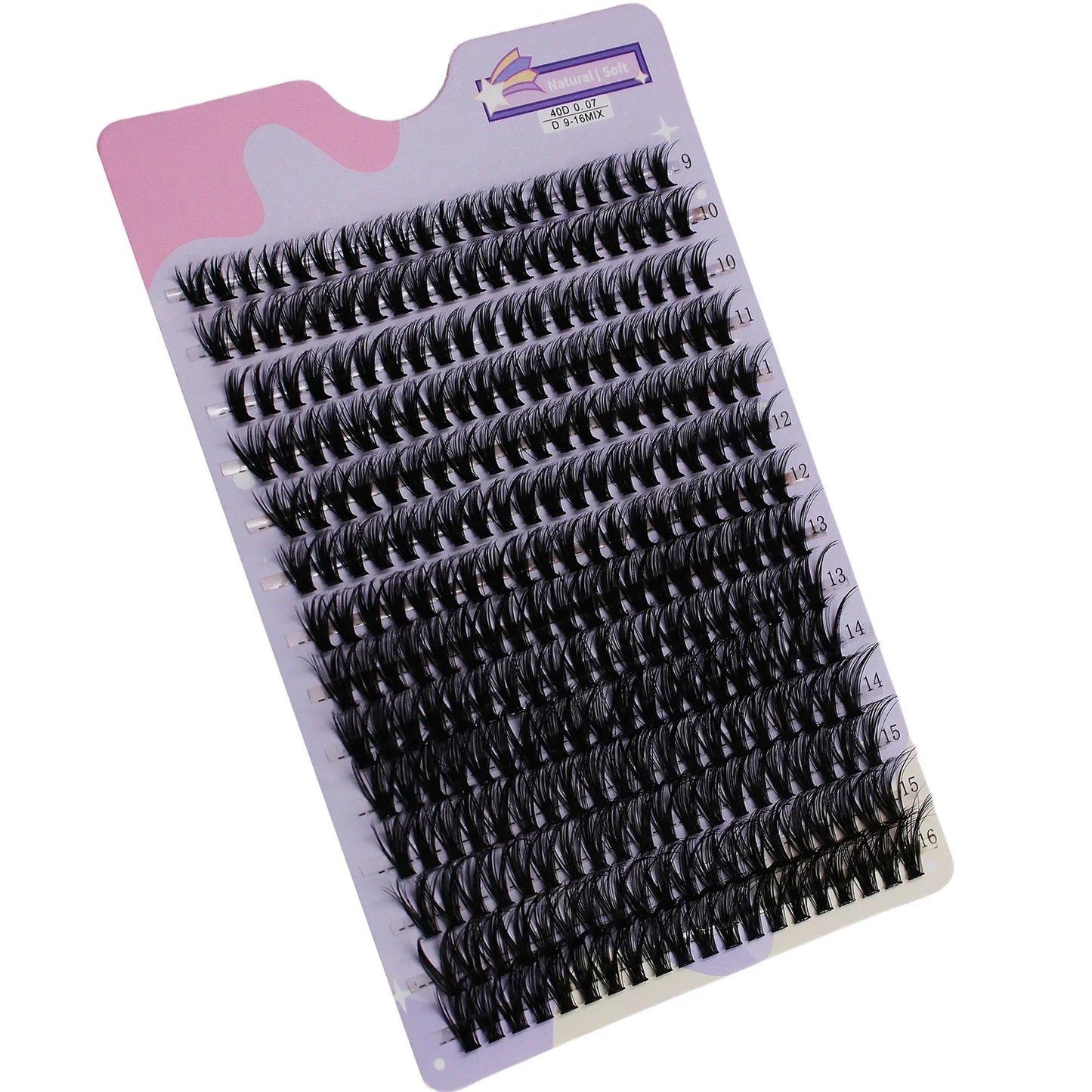 14 Rows 280 Clusters 40D Mix 9-16mm Cluster Lashes Extension Natural Thick Fake Eyelash 3D Strip Individual Lashes