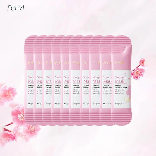 10pcs Sakura Sleeping Mask Moisturizing Reduce Wrinkle Nourishing Brightening Portable Disposable Face Mask Facial Care