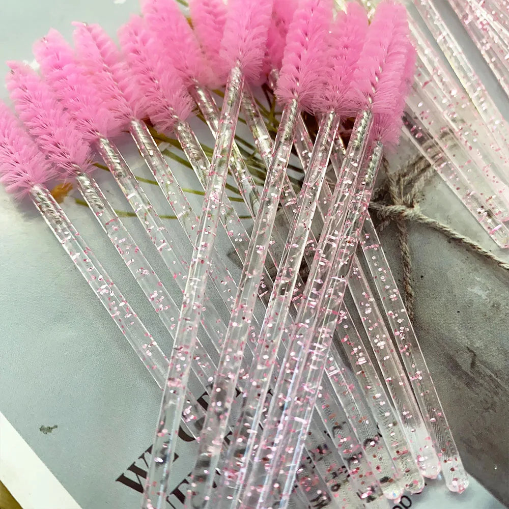 Disposable Crystal Eyelashes Brush Comb 5/50Pcs Eye Lashes Extension Mascara Wands Makeup Professional Makeup Beauty Tool