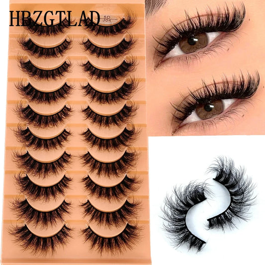 HBZGTLAD New 10 Pairs Natural False Eyelashes Fake Lashes Long Makeup 3d Mink Lashes Extension Eyelash Mink Eyelashes for Beauty