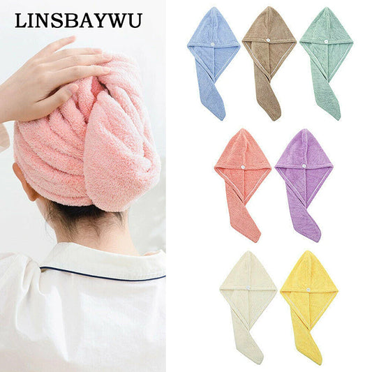 Microfibre Super absorbent Hair Fast Drying Dryer Turban Dry Towel Bath Wrap Hat Quick Cap Bathroom Tools