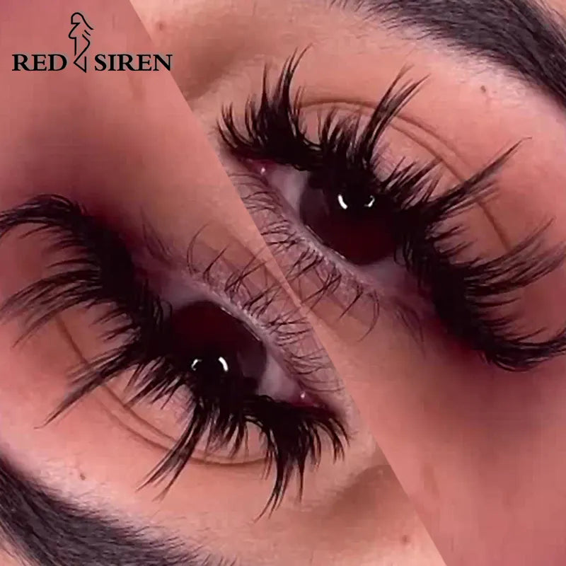 RED SIREN Eyelashes New Design Wet Manga Lashes Korean Makup Fashion Long Thick Natural Fake Eyelashes