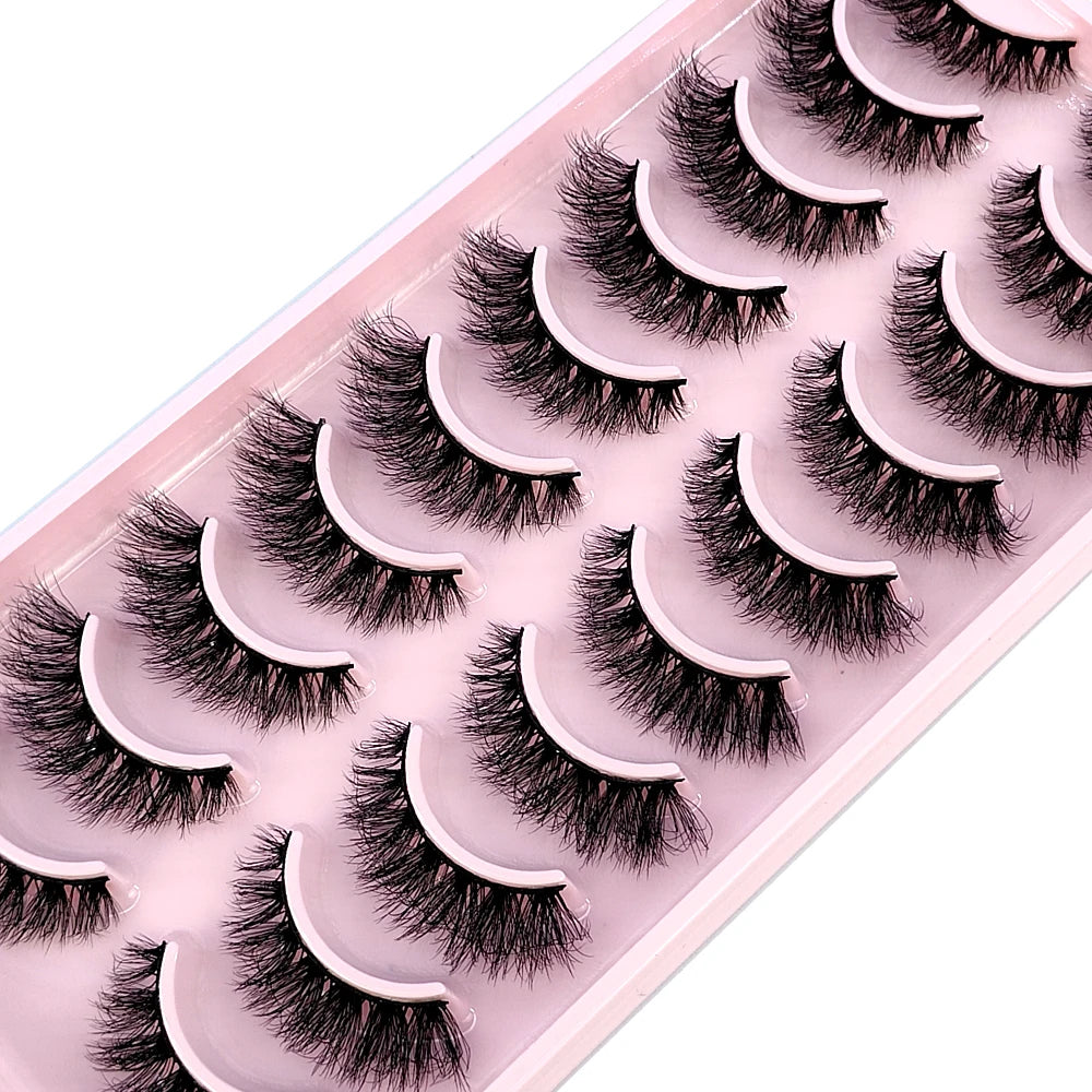 New 10 Pairs Eyelashes Makeup Soft Fluffy 3D Mink False Eyelashes Thick HandMade Volume Mink Lashes Faux Cils Natural Fake Lash