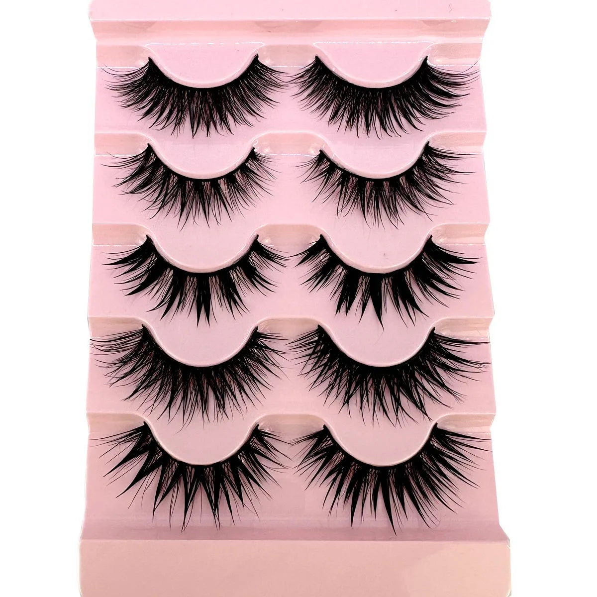 NEW 5 Pairs Lashes Manga Lashes Wispy False Eyelash Thai Makeup Fake Eyelashes Soft Natural  Wet Look Eyelashes Extension