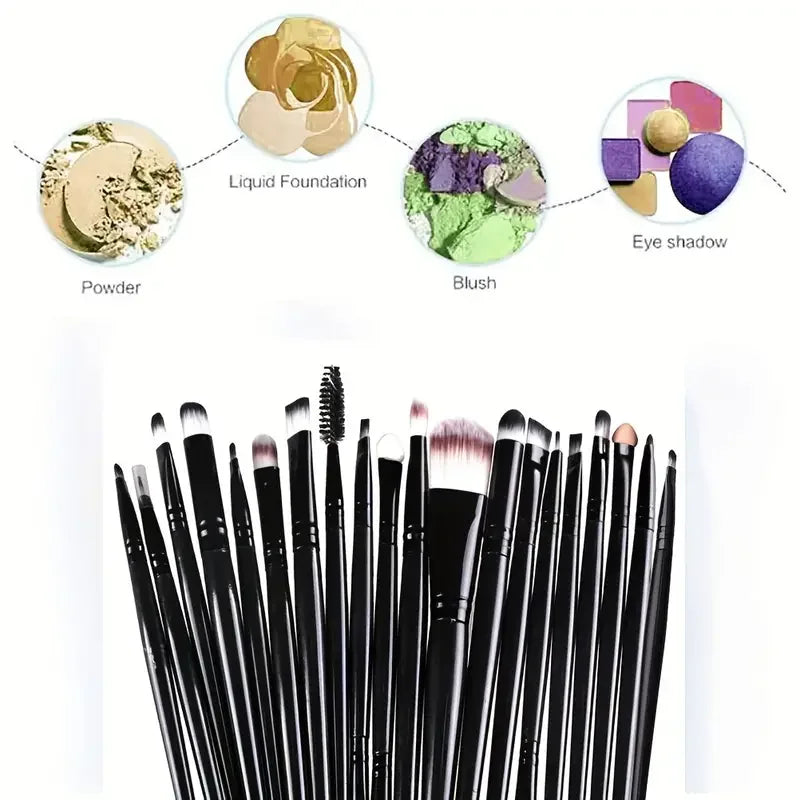 20pcs Set Makeup Brush Soft Fluffy Eyeshadow Brush Powder Foundation Concealer Blush Highlighter Foundation Blending Beauty Tool