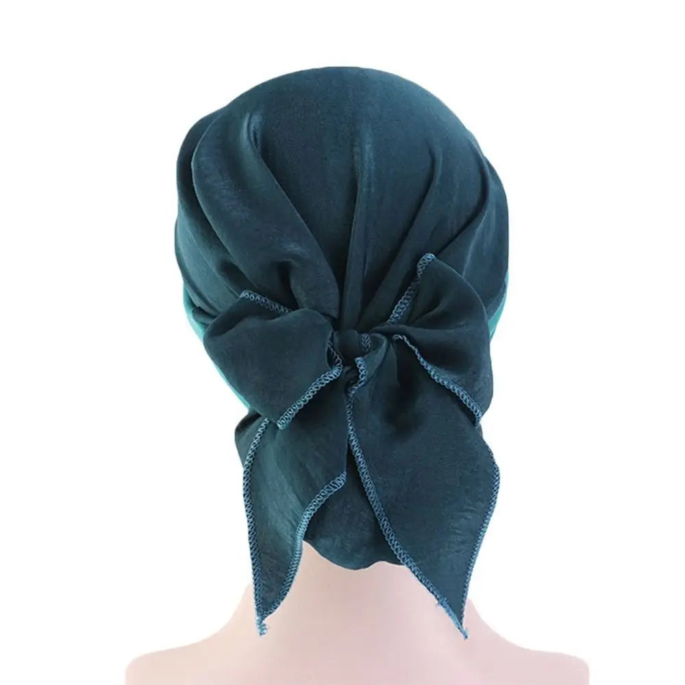 For Women Satin Silk Sleep Cap Hijab Scarf Headband Women Hat Turban Cap Silky Bonnet Head Scarf Elastic Hair Band