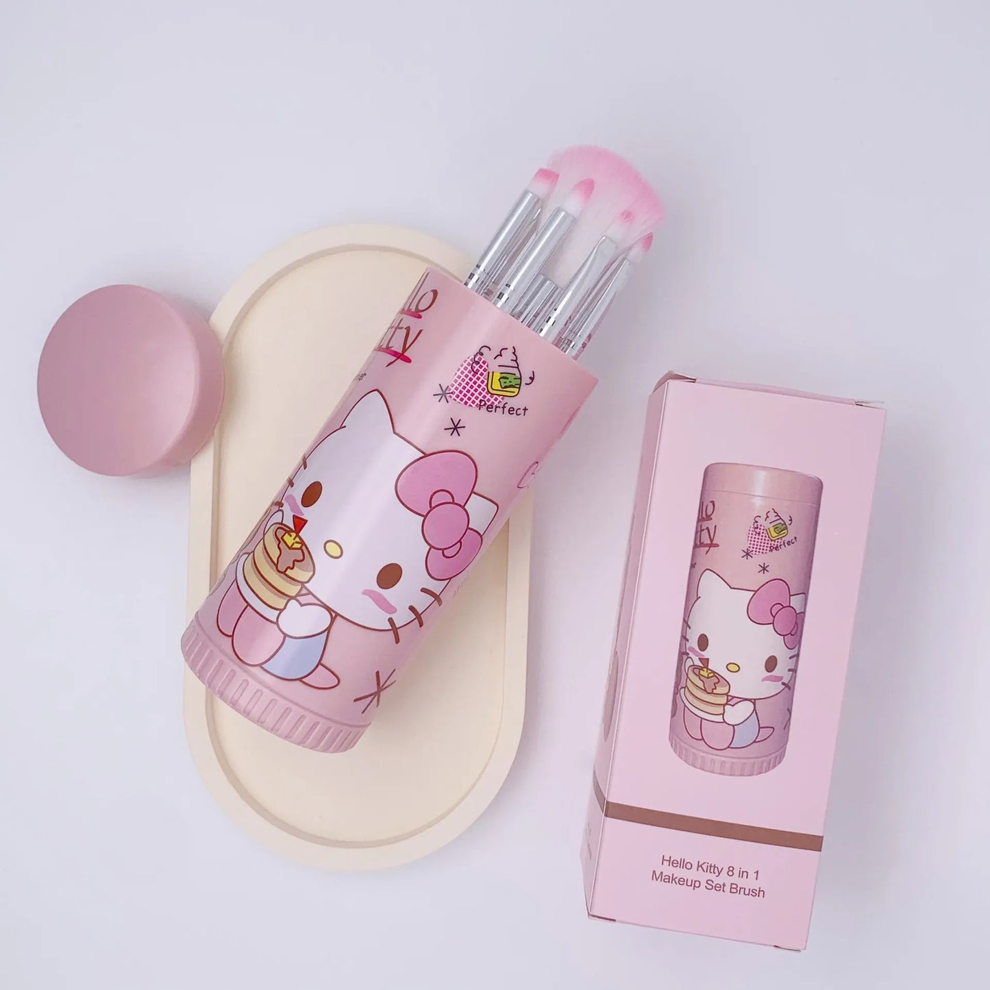 Sanrio Hello Kitty Anime Makeup Brush Set Fashion Jewelry Blush Eyebrow Lip Eyeshadow Brush Beauty Tools Girls Gift with Box