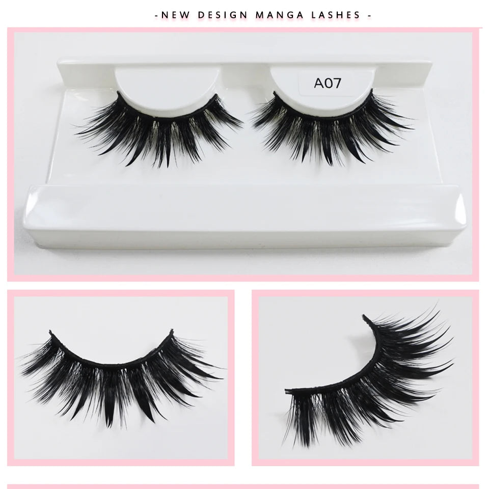 RED SIREN Eyelashes New Design Wet Manga Lashes Korean Makup Fashion Long Thick Natural Fake Eyelashes