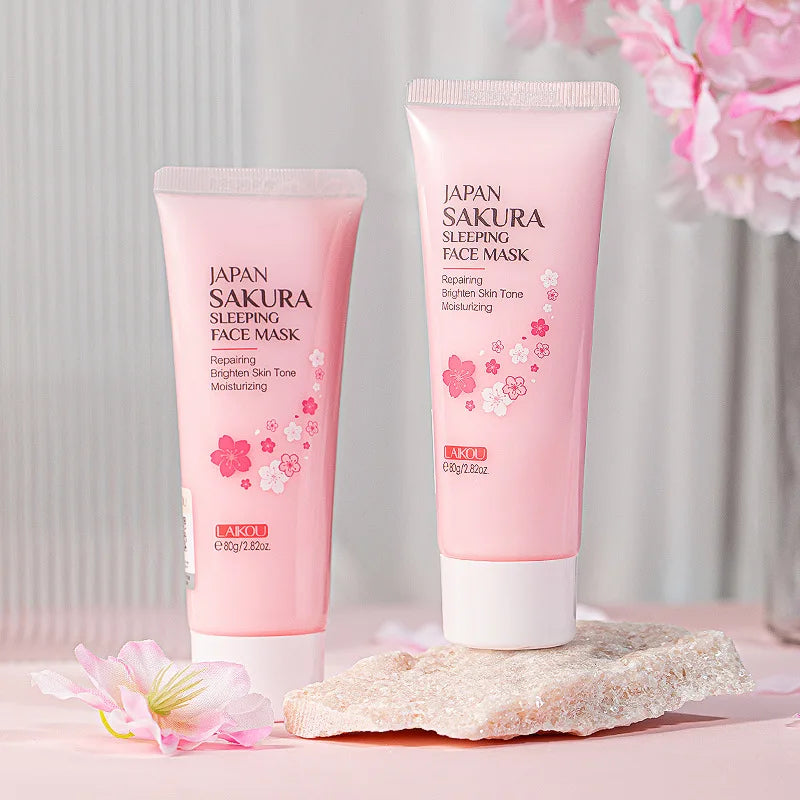 Japan Sakura Sleeping Face Mask Moisturizing Nourishing Good Night Facial Mask No Washing Hydrating Skin Care Products