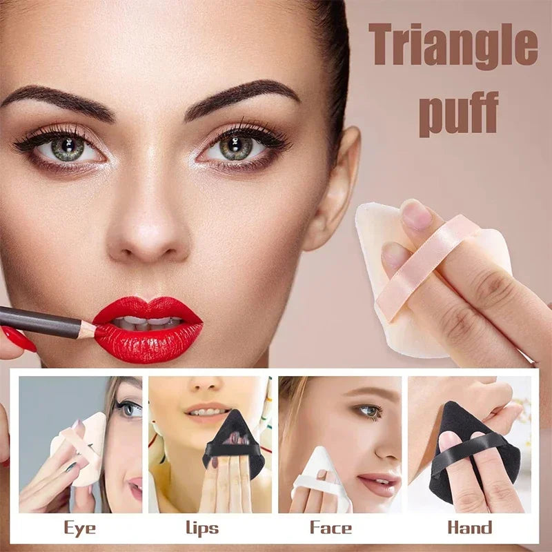 2Pcs Triangle Powder Puff Face Makeup Sponge Soft Velvet Cosmetic Puff Blender Beauty Foundation Sponge Make Up Accessories