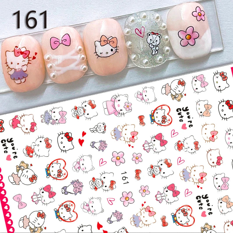 1PCS Sanrio Nail Supplies New Kolomi Nail Stickers Sliders For Nails Cute Kitty Stickers Press on Nails Nail Art Decorationsn