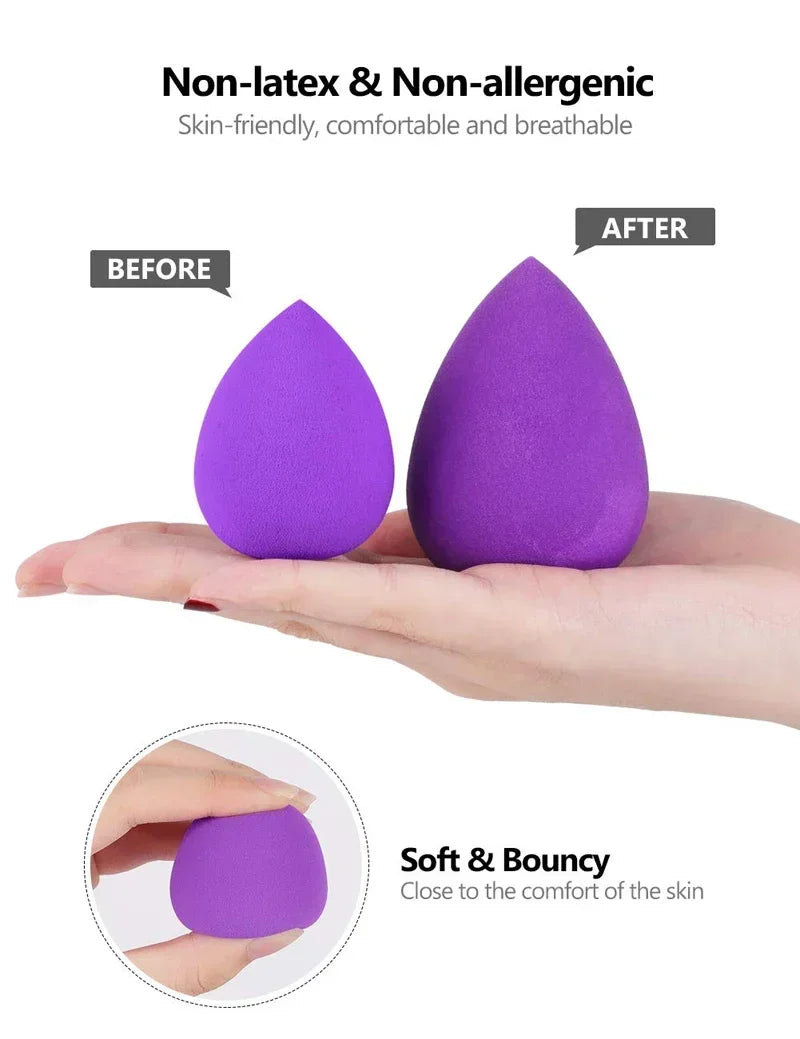 3/10PCS Makeup Sponge Blender Hydrophilic Non-latex Beauty Egg Wet and Dry Cosmetics Egg Smear Makeup Super Soft Puff Set Sponge