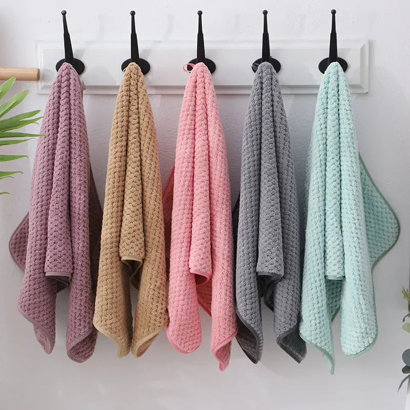 Microfibre Bath Towel Coral Fleece Absorbent Towel Hair Face Hand Bath Towel Sets Soft Velvet Beach Water Absorption Towels