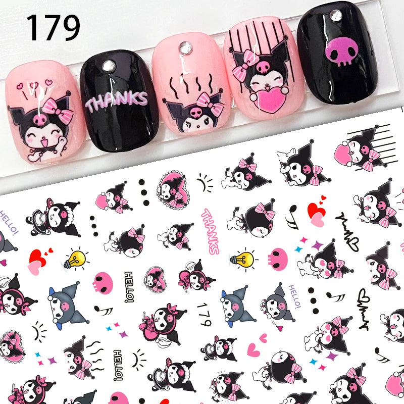 1PCS Sanrio Nail Supplies New Kolomi Nail Stickers Sliders For Nails Cute Kitty Stickers Press on Nails Nail Art Decorationsn