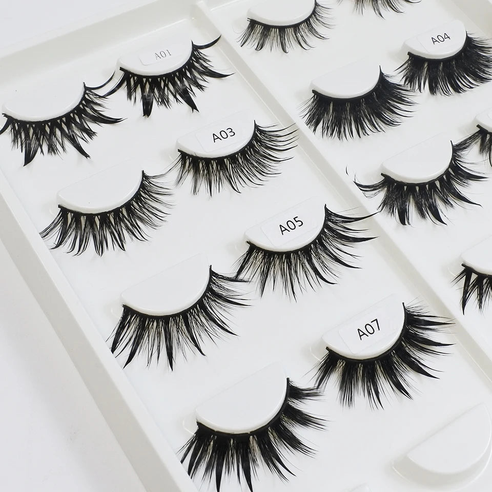 RED SIREN Eyelashes New Design Wet Manga Lashes Korean Makup Fashion Long Thick Natural Fake Eyelashes