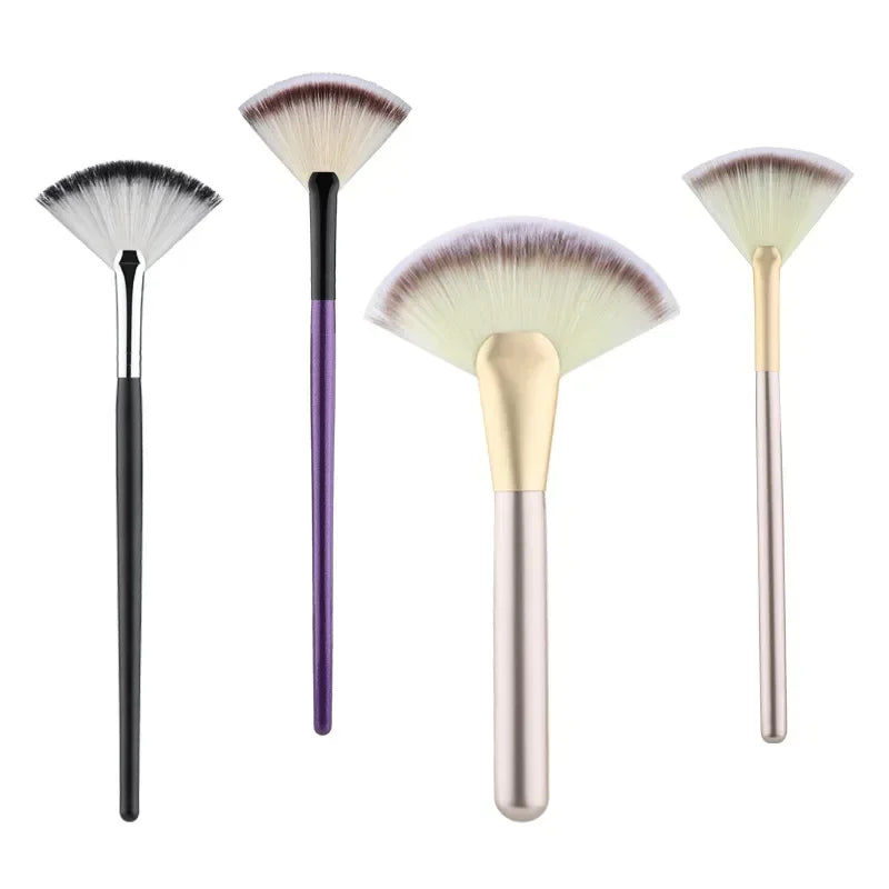 Large Flat Highlight Blush Fan-Shaped Makeup Brush Powder Loose Powder Face Brush Korean Soft Cosy Even Color Tools For Women